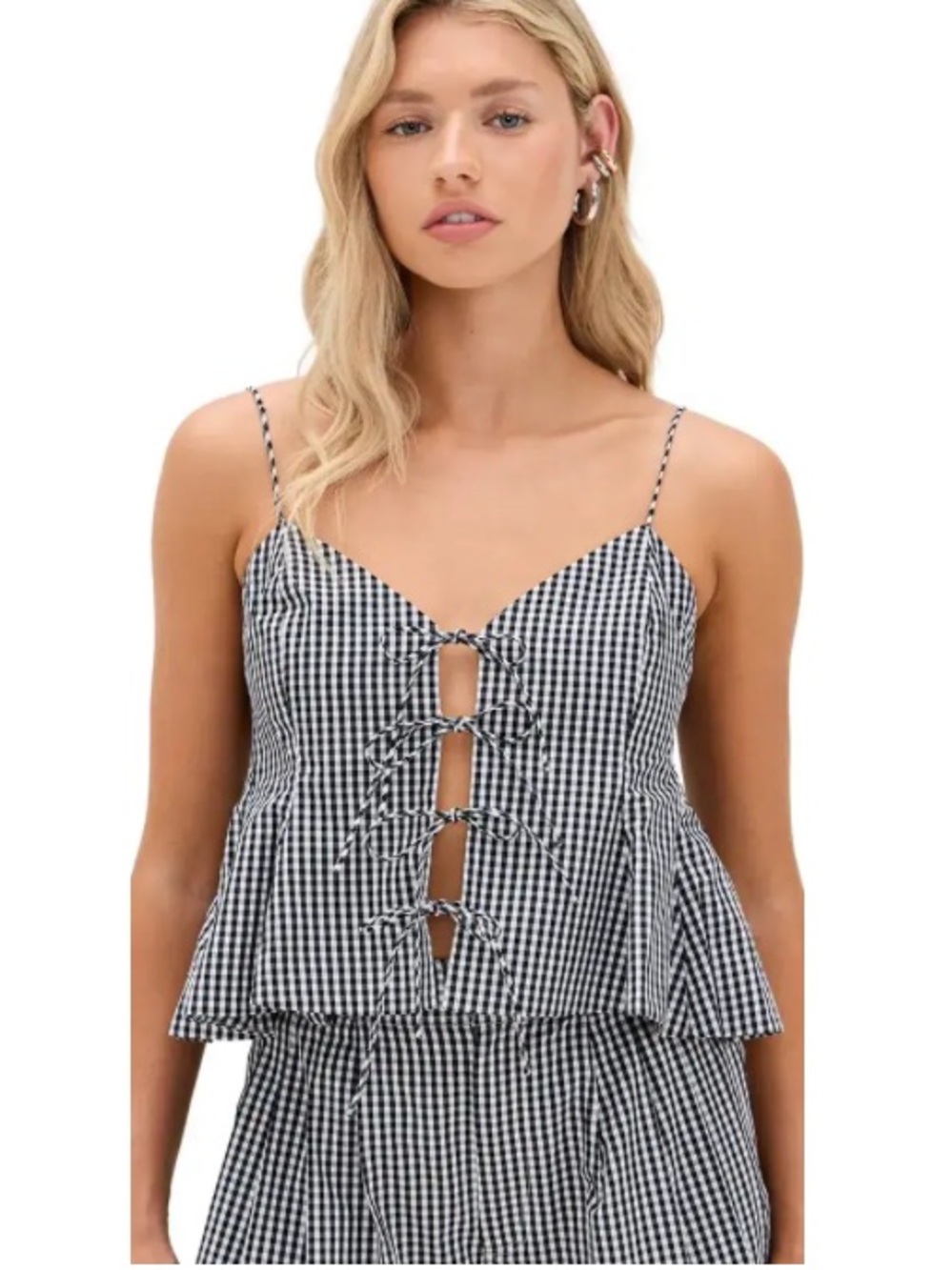 Sea New York black and white gingham crop top woman’s size medium
